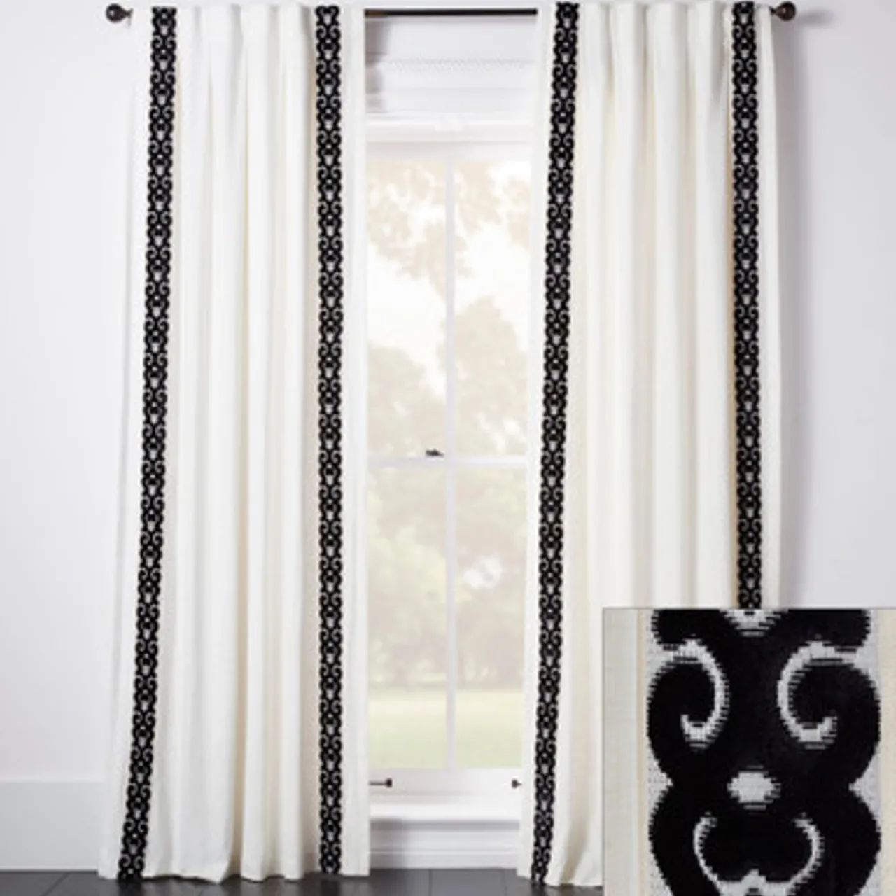 Z Gallerie Chloe Velvet Scroll - Custom> Patterned Window Panels | Custom Window Panels
