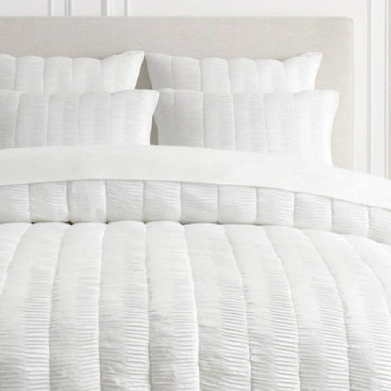 Z Gallerie Savion Bedding - Pearl> Textured Bedding | Solid Bedding